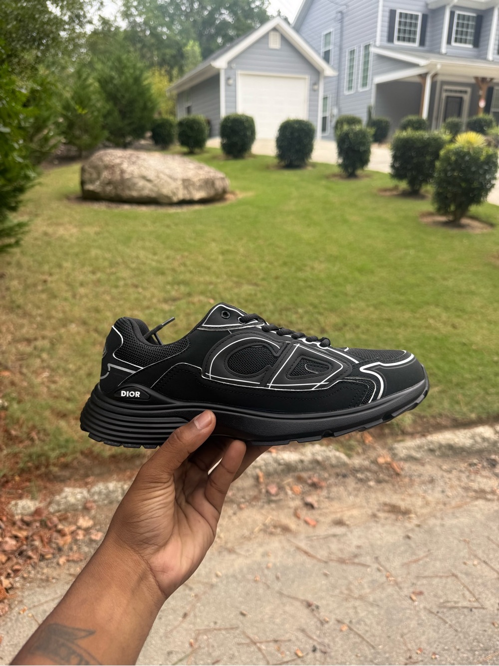 Men’s Black Sneaker with White Trim
